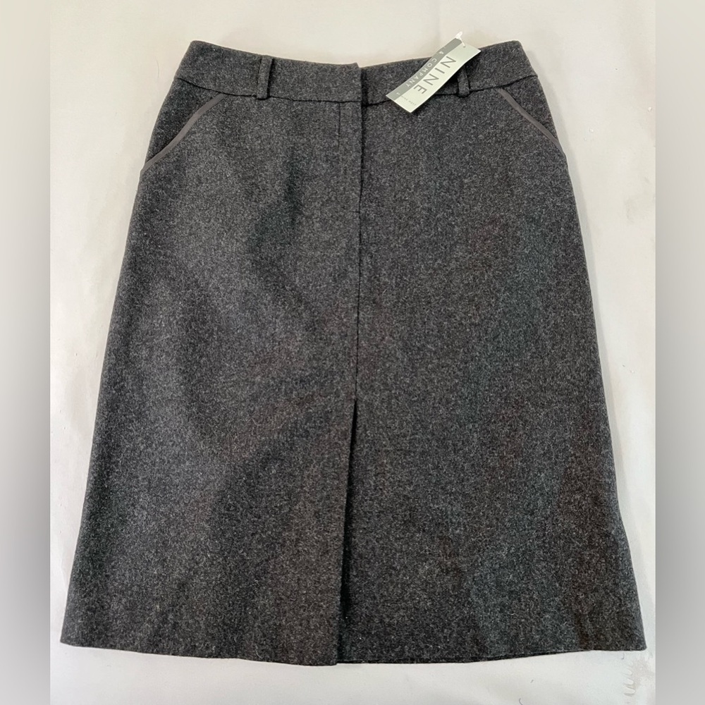 Nine & Company Charcoal Wool‎ Blend Rayon Pencil Skirt Women's Size 6 NWT